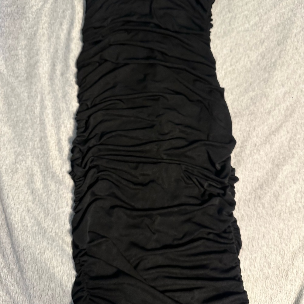 SHEIN Black Ruched Dress